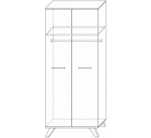 Шкаф для одежды 800 Вега Скандинавия (глянец, белый + дуб каньон)