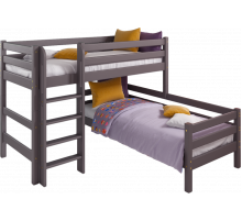 Кровать Соня Лаванда угловая вариант 7 с прямой лестницей